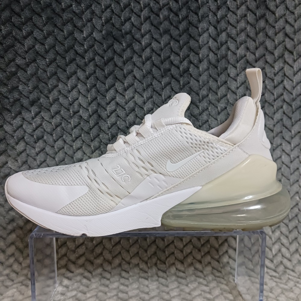 Nike Air Max 270 White Metallic Silver GS Walking Running Shoes Sz 6.5Y Womens 8 - Picture 9 of 14